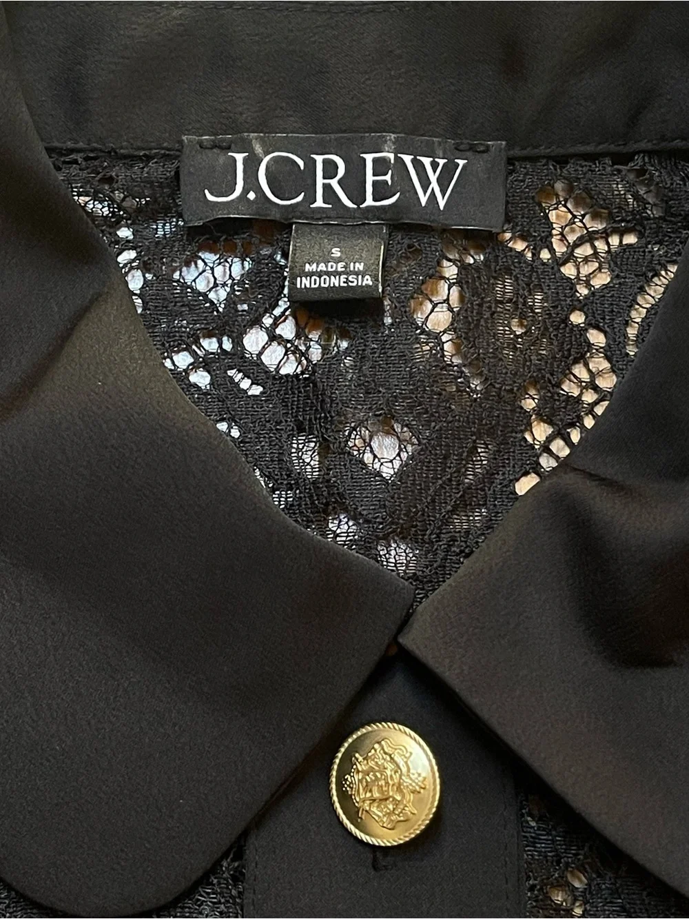 J.Crew Lace Lady Jacket in Black Size S